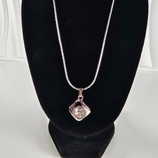 Yves Saint Laurent Vintage Pendant on Necklaceb Silver tone
