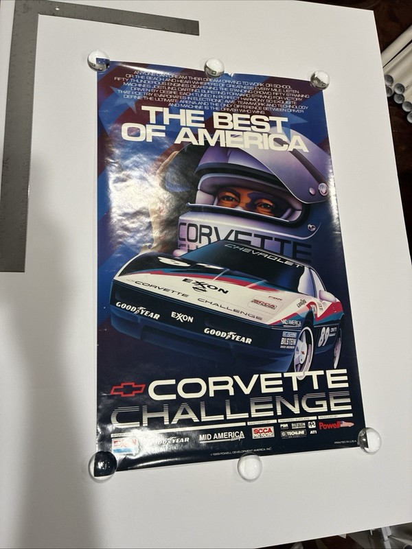 1989 Corvette Challenge “The Best of America” Vintage poster Exxon, Goodyear