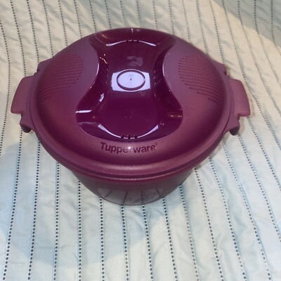 Tupperware 6451 Microwave Rice Maker Vegetable Steamer Cooker 3pc Purple
