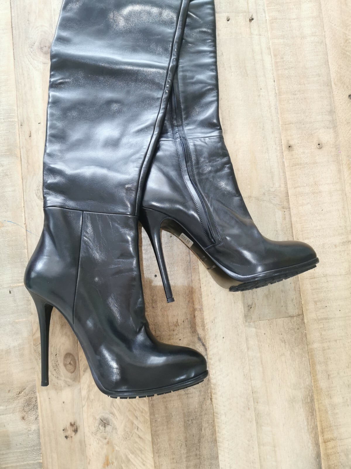 Gianmarco Lorenzi Nappa leather Over the Knee High Boots EU 38 rare piece image 10