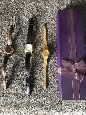 x3 Women s Vintage Watches and Presentation Box. Lorus, Citron & Perfex Untested