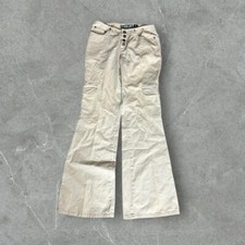 Vintage Grenade Pants Womens 3 Cream Y2K Flare Bell Bottoms Grunge Skater Cargo