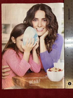 Actress Salma Hayek for Got Milk? 2012 Print Ad - Great to frame!