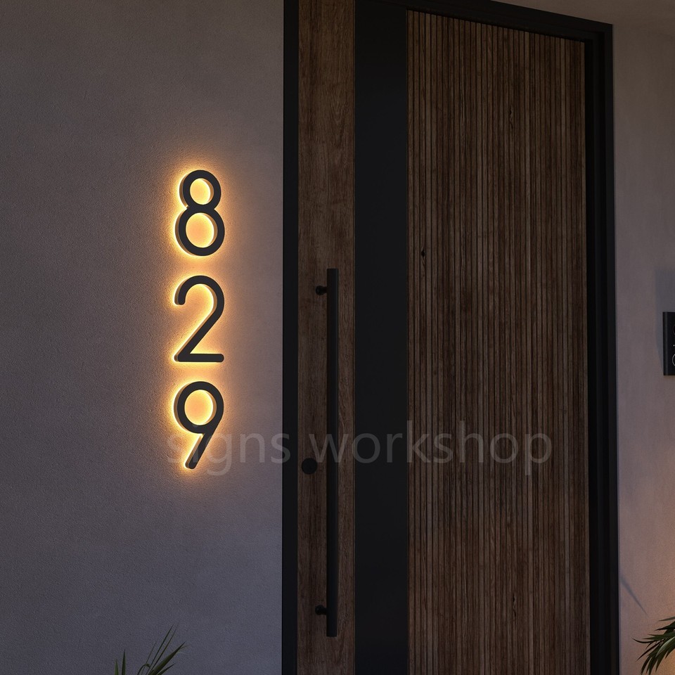 Led House Number|3D House Numbers sign | LED Address Number Sign ...