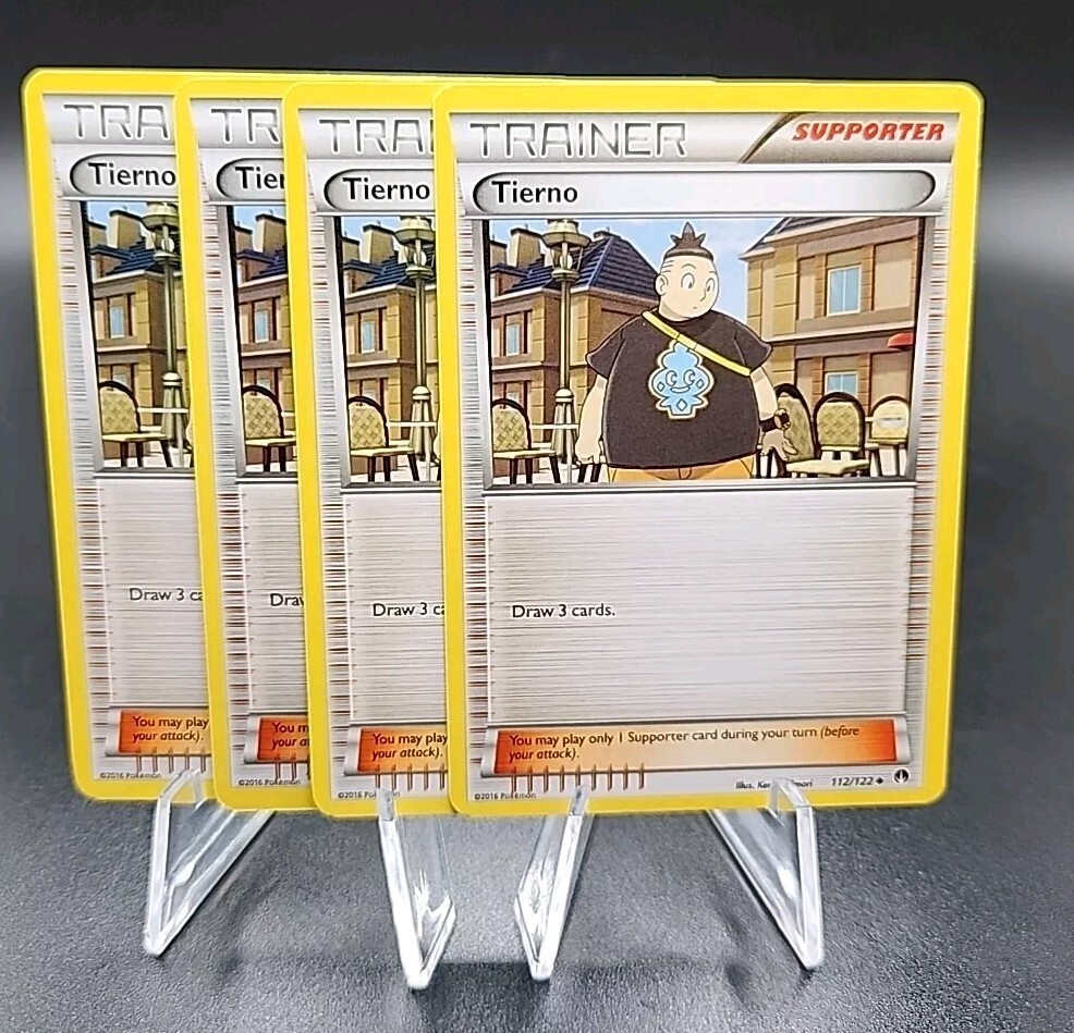 Pokemon Tierno 112/122 XY Breakpoint Trainer Set Card x4 Playset NM-MT New 