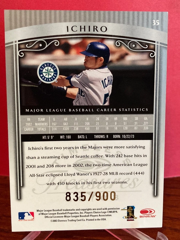 2003 Donruss Ichiro Suzuki Timeless Treasures /900 - Image 2 of 2