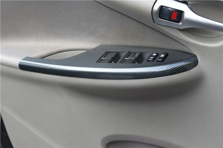 For Toyota Corolla 2007-2013​ Window Lift Switch Panel Cover Carbon Fiber Trim — 第 4/4 张图片