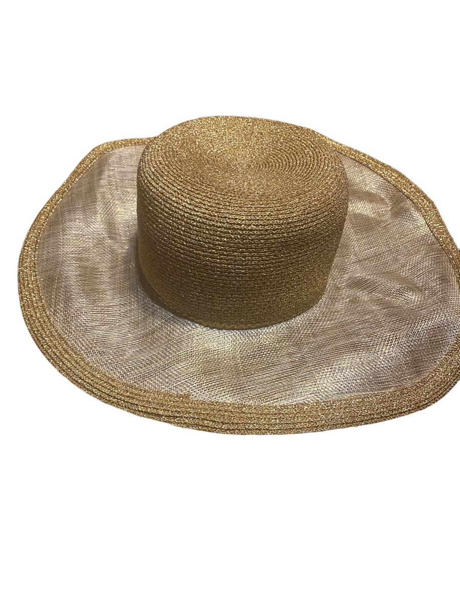 VINTAGE JACK McCONNELL Gold Straw HAT | eBay