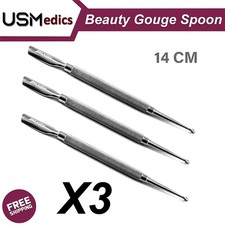 Beauty Gouge Cuticle Pusher Small Spoon Manicure Cleaner Nail Art Salon Tools X3