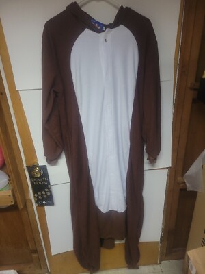 Chipmunk Adult One Piece Halloween Costume Large L By SIMZOO Fleese Button-down 