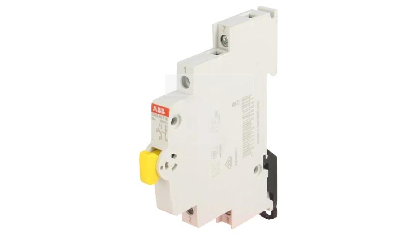 E215-16-11E Push button switch module 250VAC 16A for 9mm DIN rail /T2UK