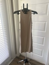 Zara Sport Dress Open Side Legs Sz Small Beige Stretch