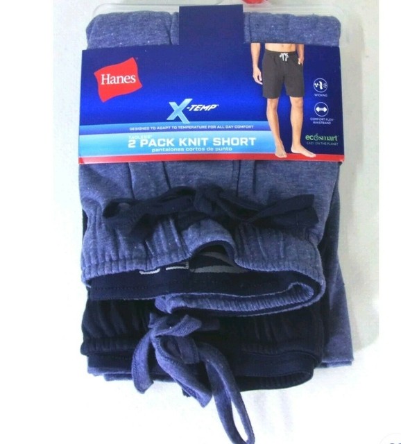 2 Pack Tagless Knit Sleep Shorts Blue 