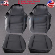 For F250 F350 F450 F550 Bottom & Top Lean Seat Covers Black -Driver & Passenger