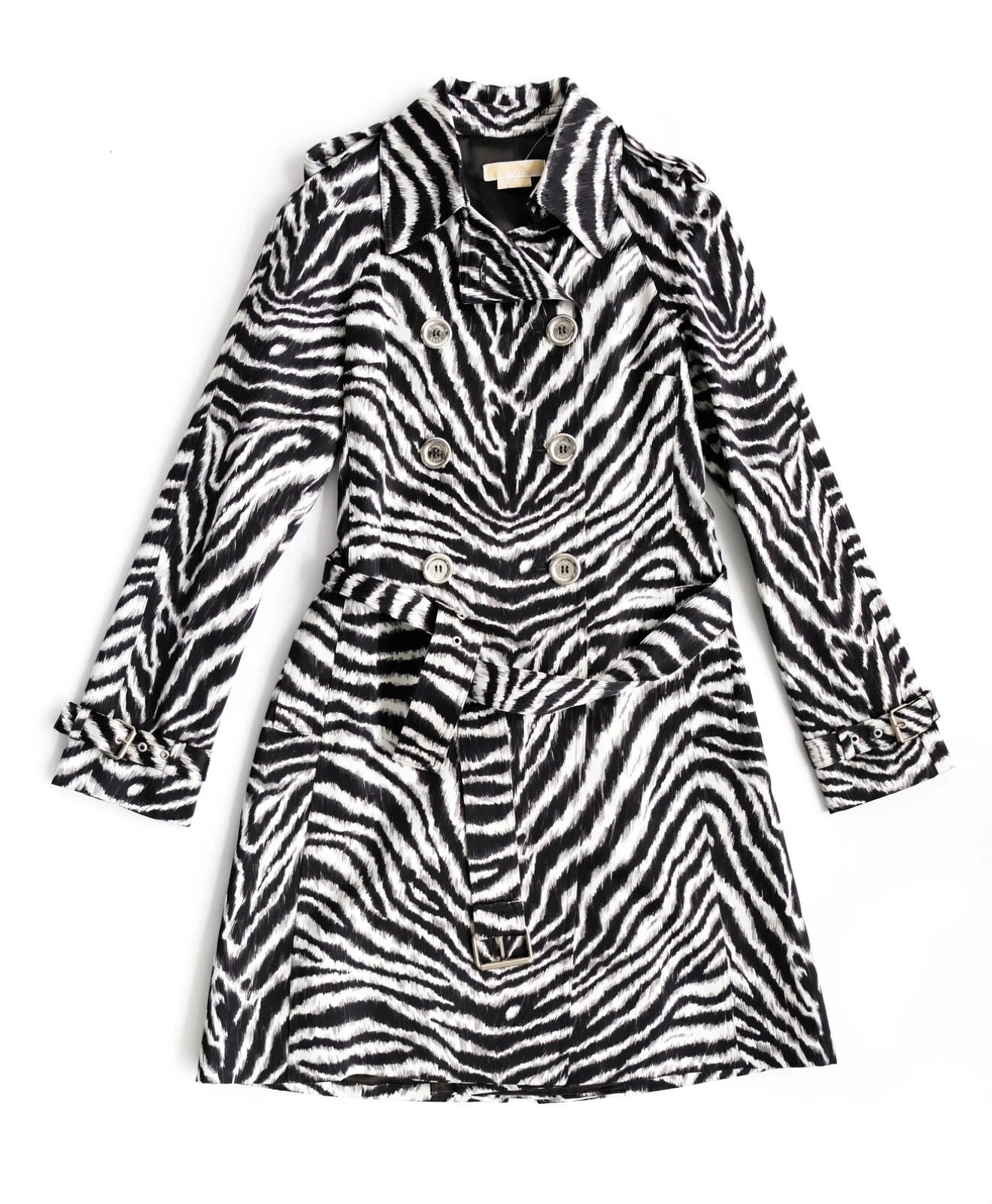 Trench da donna Michael Kors stampa zebra cotone US10 UK12 NUOVO SENZA ETICHETTE