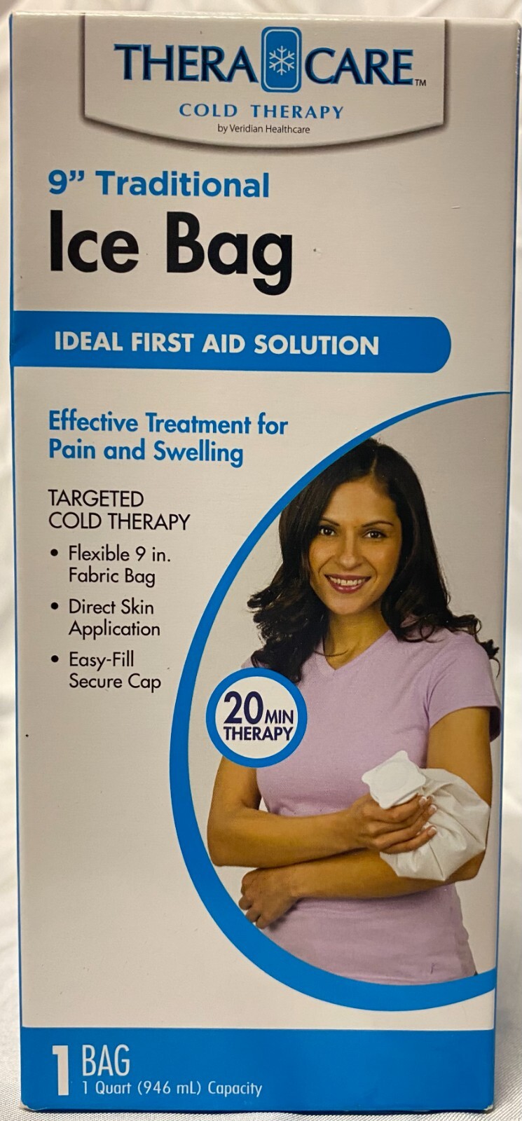 Thera Care 9-Inch Refillable Ice Bag for Cold Therapy Opened Box