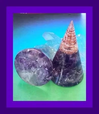 ORGONE PYRAMID TOWER BUSTER With AMETHYST TB,EMF, Orgone Amethyst Pyramid