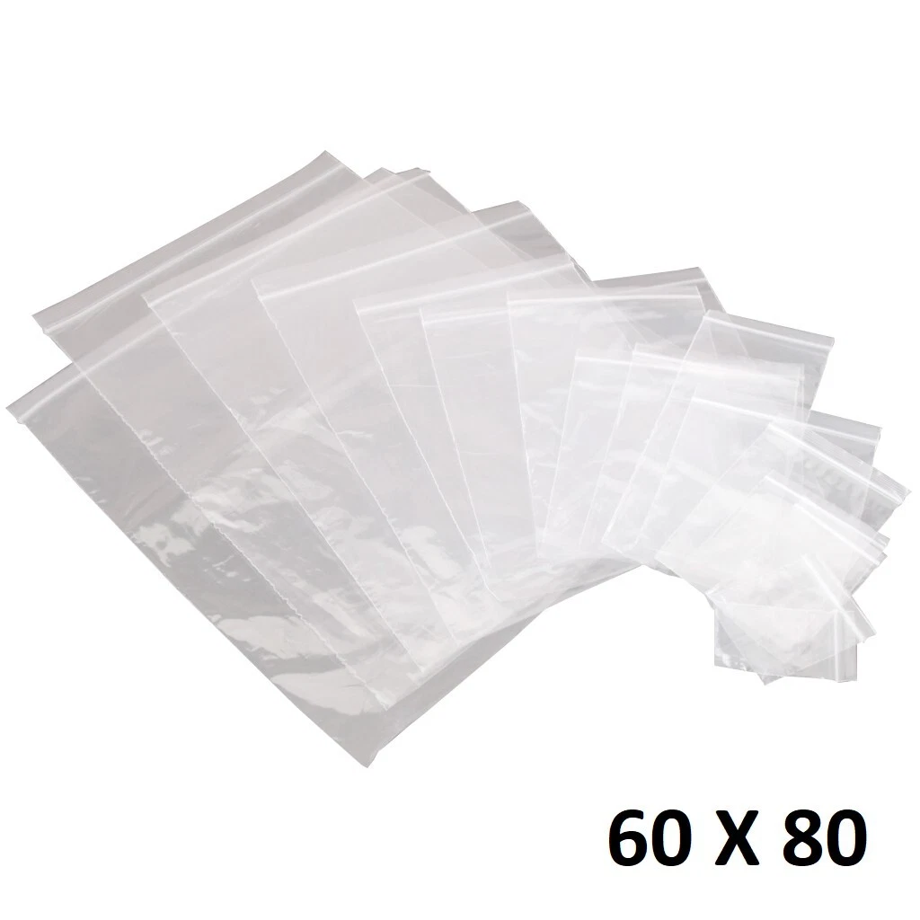 Lot De 1000 Pochettes Plastiques ZIP Transparentes – 3 Bandes Blanches, 60 X 80 Mm