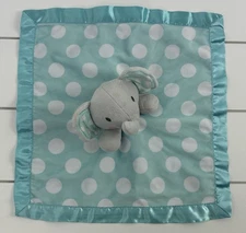 CIRCO Target Elephant Lovey Plush Toy Aqua Gray Polka Dot Satin