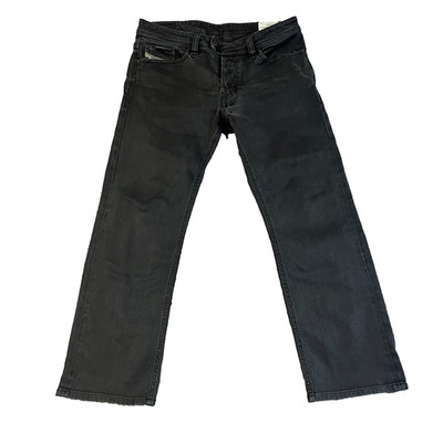 Diesel Herren Jeans W33 L28 Regular Straight Fit Schwarz Denim Button Fly Viker-RBOX