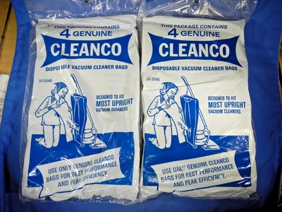 8 Cleanco Disposable Vacuum Cleaner Bags for upright! #10-1046 (Free Shipping!)
