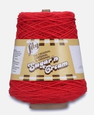 Lily Sugar'n Cream Cotton Cone Yarn, 14 oz, Red, 1 Cone