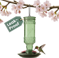Glass Bottle Hummingbird Feeder - Outdoor Garden D cor Humming Bird Feeder, 8108