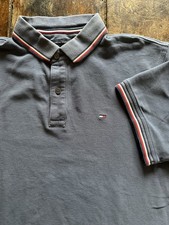 Tommy Hilfiger Polo Shirt Mens Large Blue Flag Logo Y2K Classic Red White Blue