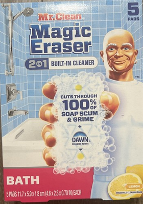 #ad #ad Mr. Clean Magic Eraser Sponge Bathroom Shower Tub Cleaner Lemon Dawn 5 Pads $12.48