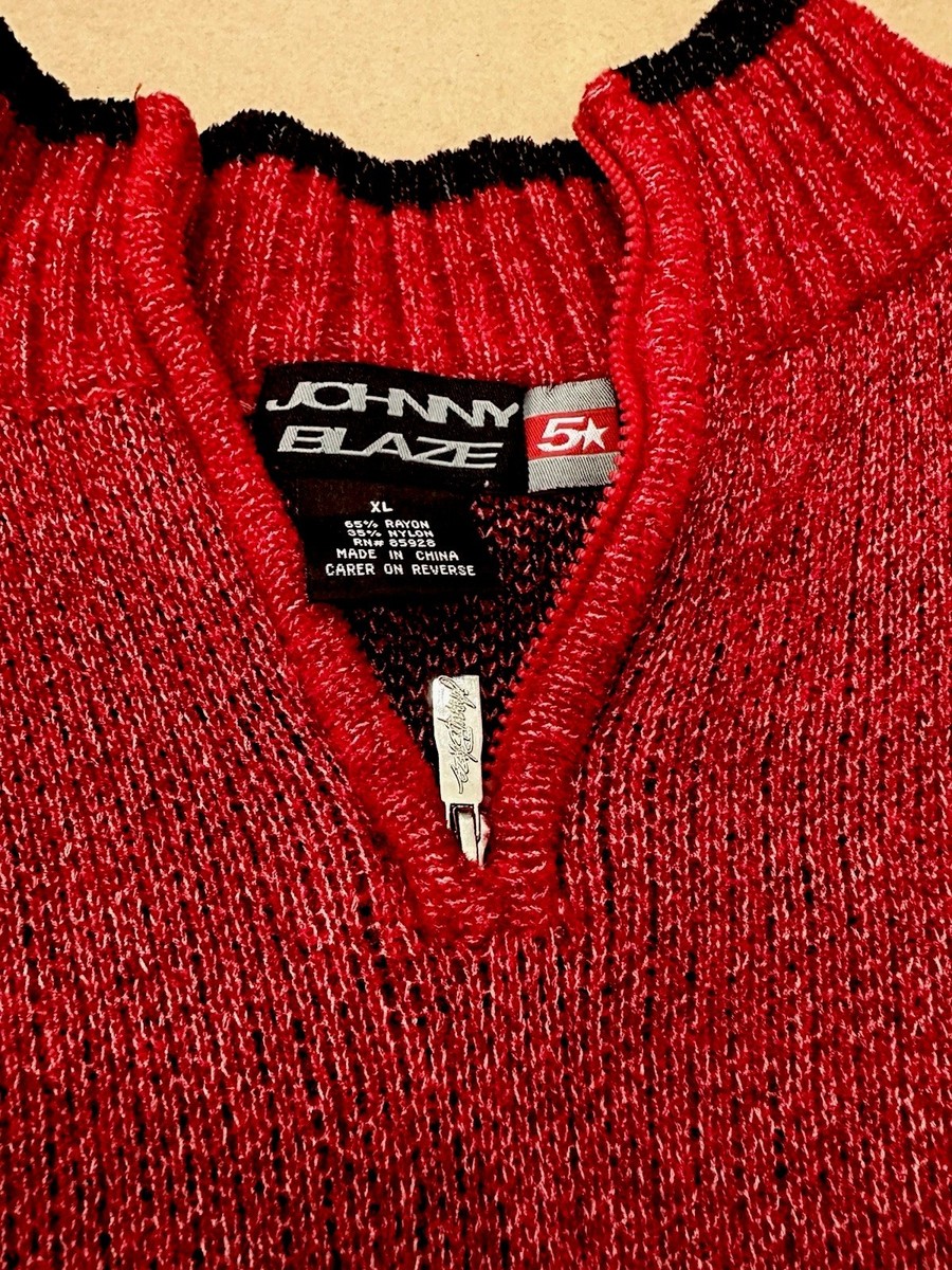 Johnny Blaze Knit Signature Vintage Y2K Crewneck - Method Man- 1/4