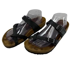 Birkenstock Arizona Black Suede Leather Strap Sandals Women's Size 39 EU 8 US