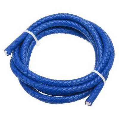 6mm rundes geflochtenes Lederband zum Basteln und Schmuckmachen,blau (1,1 Yards)