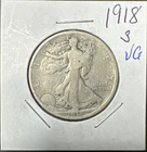 1918-S Walking Liberty Half Dollar -- VG condition