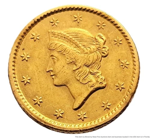 Circulated 1851 $1 American Liberty Head One Dollar US United States Gold Coin