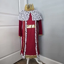 King Robe Crown Royal Halloween Cosplay Theater Size 140 Age 9 To 12 Stretchy 