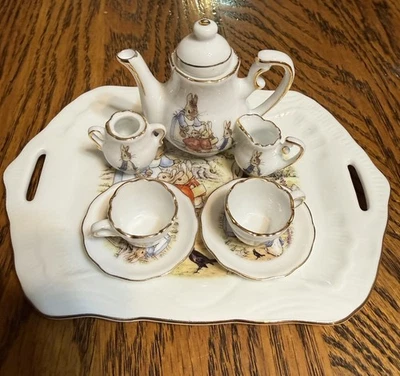 Vintage Miniature Tea Set Beatrix Potter Peter Rabbit by Reutter 2004 - Image 1 of 4