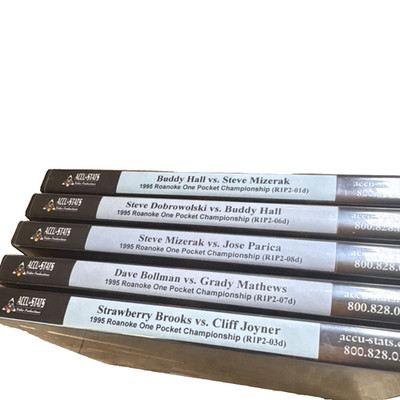 Accu-Stats 1995 Roanoke One Pocket Championship Billiards DVDs. 5 DVDs
