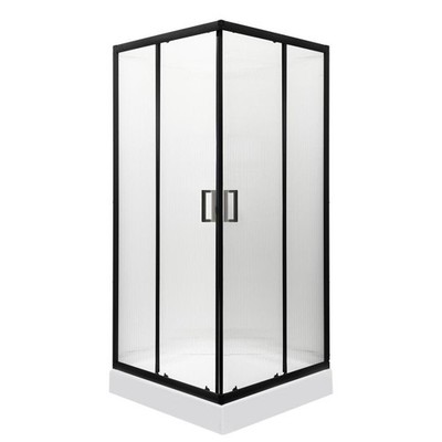 Duschabtrennung-Set SOHO SQBL 90x90 cm +Duschtwanne Duschkabine Eckdusche 