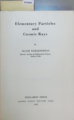 Elementary Particles and Cosmic Rays. Ramakrishnan, Alladi: