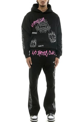 KDNK Sweatsuit NO HATERS CLUB  BLACK SZ 2X