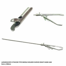 2pc Laparoscopic Needle Holder Curved Jaw CE Approved SS Surgical Instruments CE