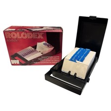 Vintage Rolodex Mobile Portable Card File RC24BLK w/ Box Complete Retro NOS