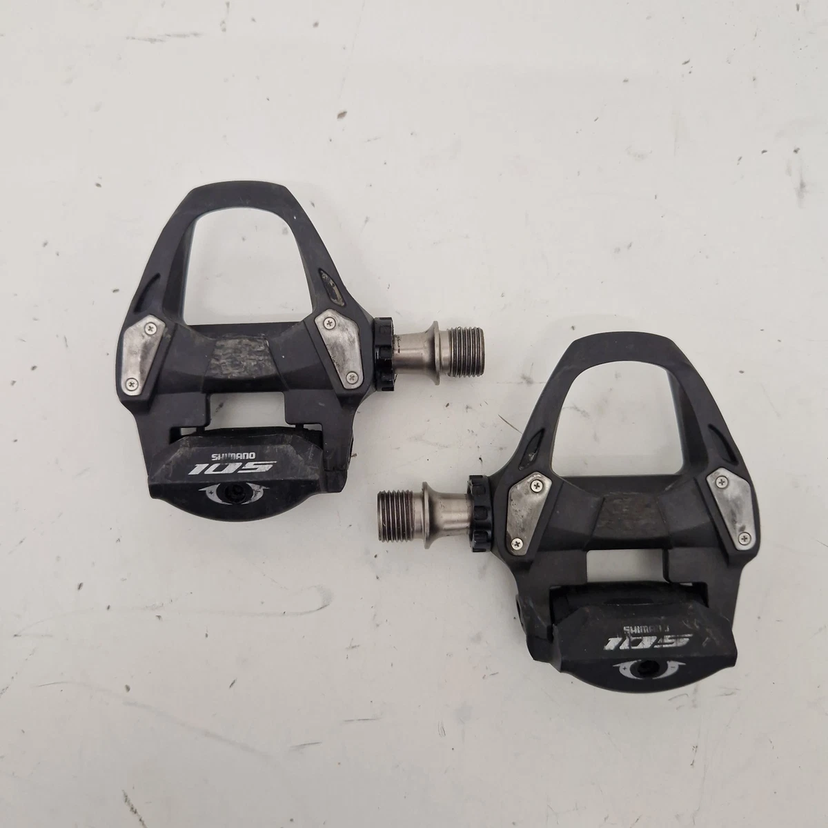 Pédales Shimano 105 PD-A550 Vintage (paire) - Argent, Pour Vélo Course/rando, Neuf (défaut Mineur)