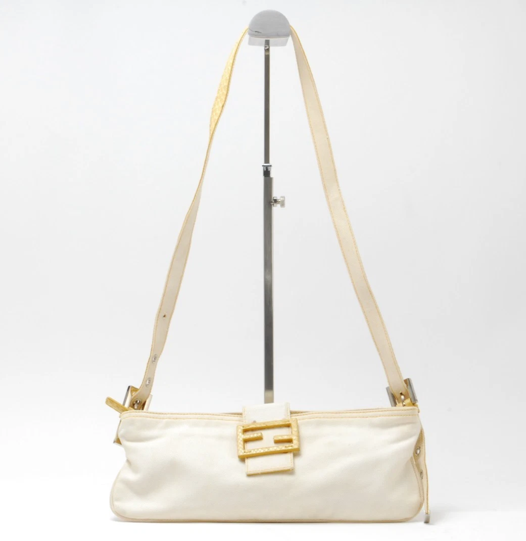 Fendi — FENDI mamma shoulder bag Canvas Ivory Yellow