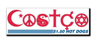 Costco "Coexist" $1.50 Hot-Dog Vinyl Bumper Sticker