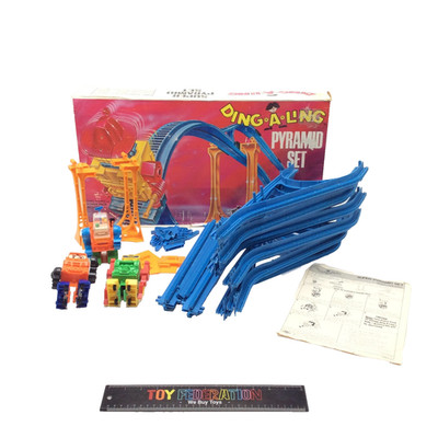 Vtg Topper Toys Ding-A-Ling SUPER PYRAMID SET W/ 3 BOTS & Power Pack