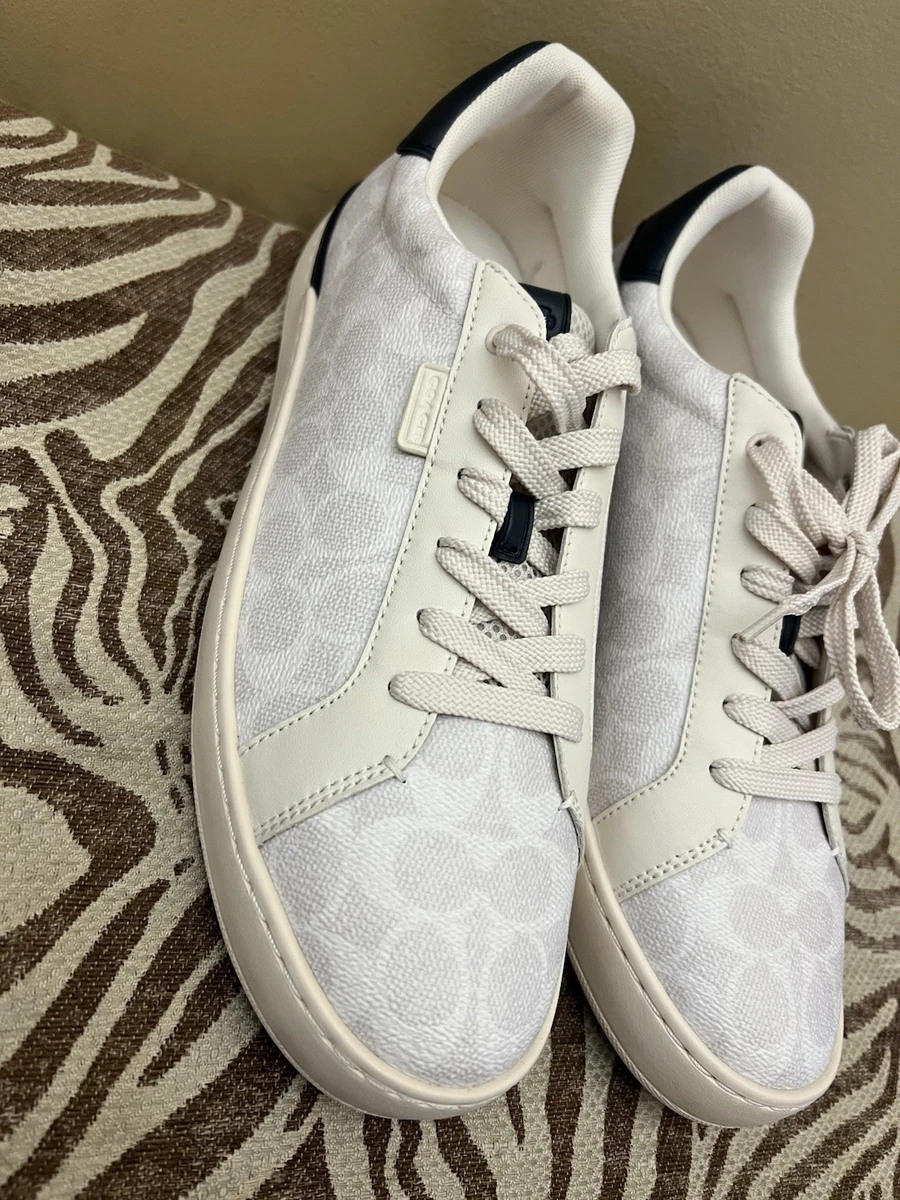 NIB Coach Aquamarine Leather , Signature Printed Sneakers,!size 9.5D Coach Blue Athletic Shoes for Women for sale | eBay main image 4