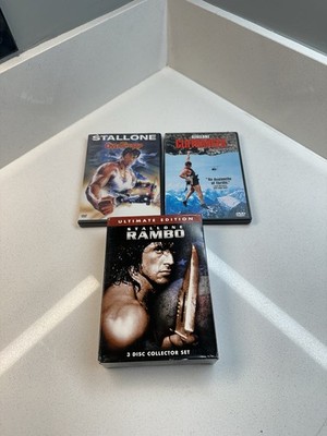 Sylvester Stallone DVD Lot Rambo Ultimate Edition Over The Top Cliffhanger