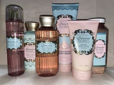 NEW Bath Body Works SWEETEST SONG Fragrance Mist Wash Scrub Salts