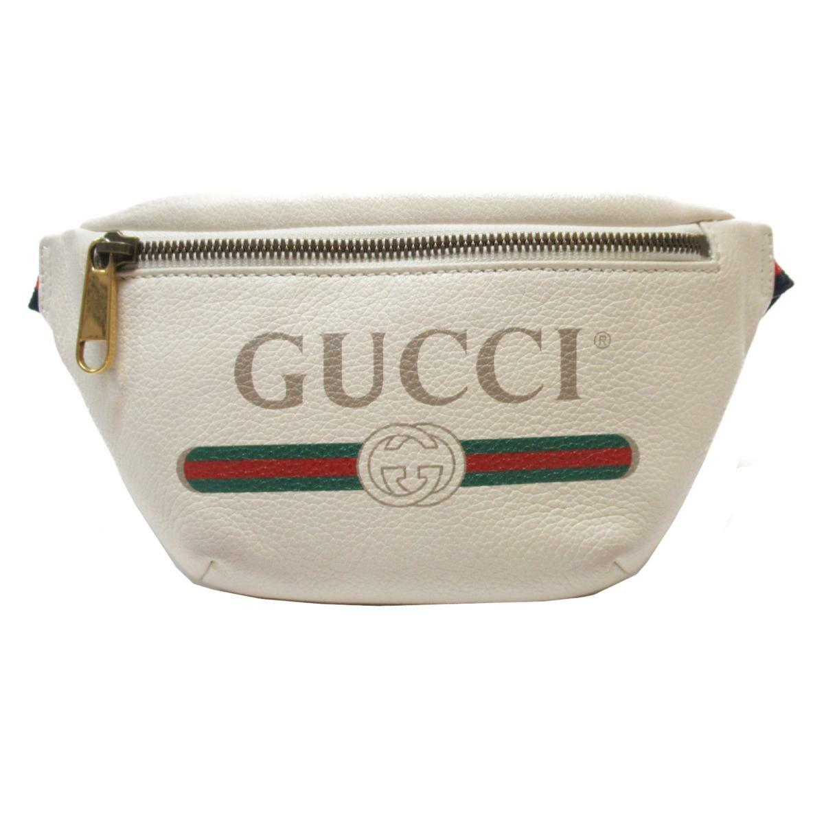 gucci print leather belt bag small